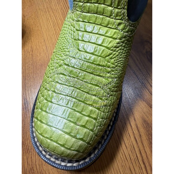 Ariat Fatbaby Green Croc & Blue Suede Western Cowgirl Boots 14746 Women’s Sz 8.5 - Picture 4 of 16